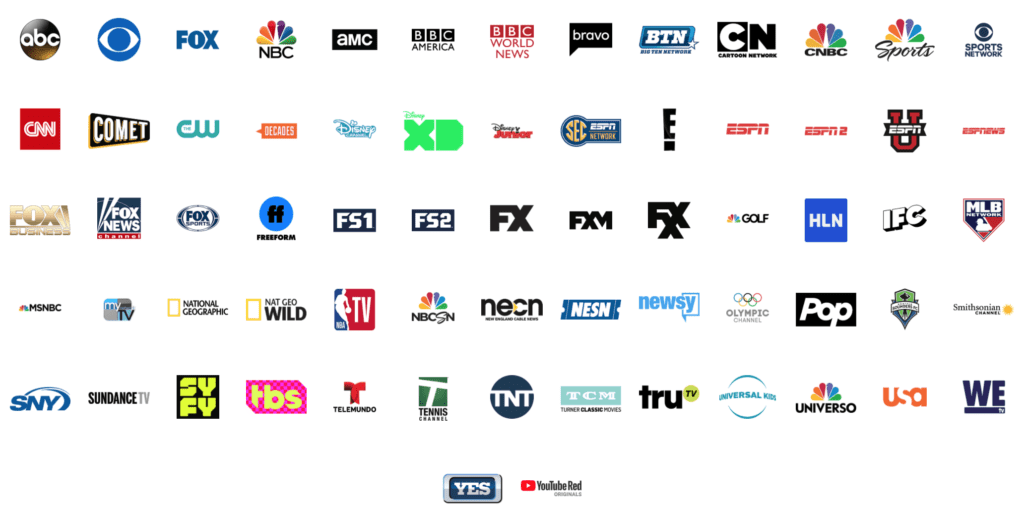 YouTube TV Channels